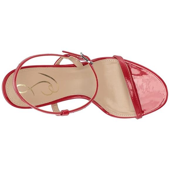 Sam Edelman Doran Heels Size 9 Ruby Red Patent Leather - Picture 14 of 16